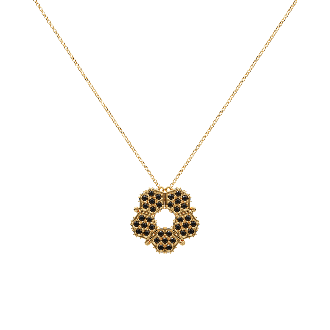 Honeycomb Necklace - 18K Gold Plated | 2-IN-1 Jewelry
