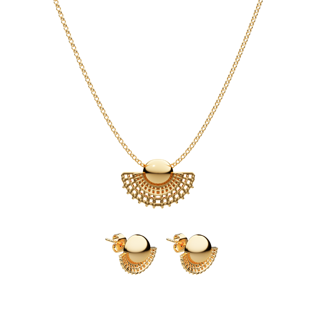 Tsirur Set - 18K Gold Plated | Earring & Necklace Set