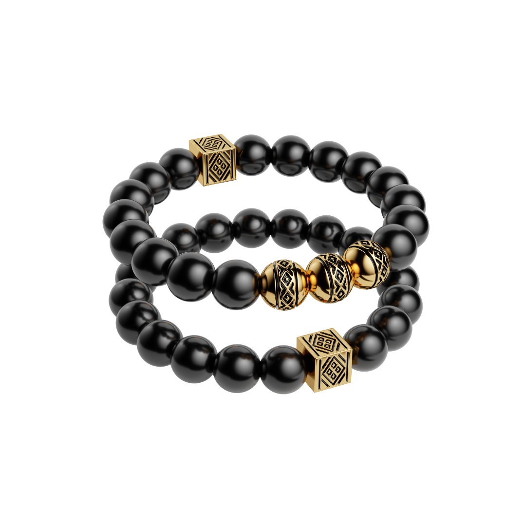 Dorze Tibeb Stackable Bead Bracelet - 18K Gold Plated