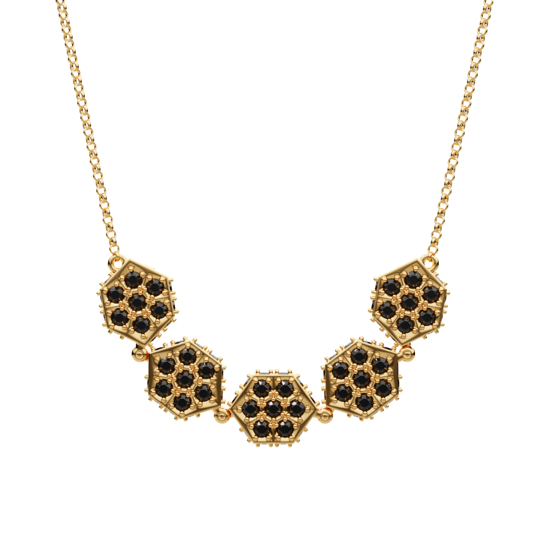 Honeycomb Necklace - 18K Gold Plated | 2-IN-1 Jewelry