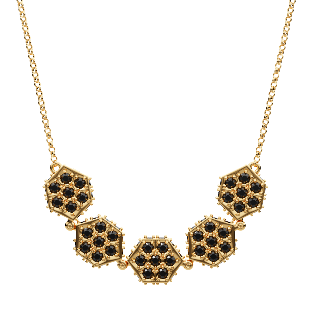 Honeycomb Necklace - 18K Gold Plated | 2-IN-1 Jewelry