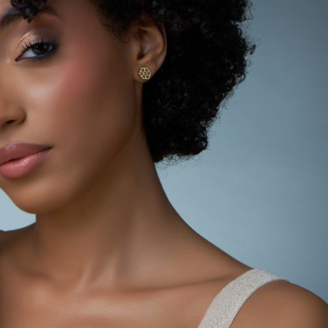 Honeycomb Set - 18K Gold Plated | Earring & Necklace