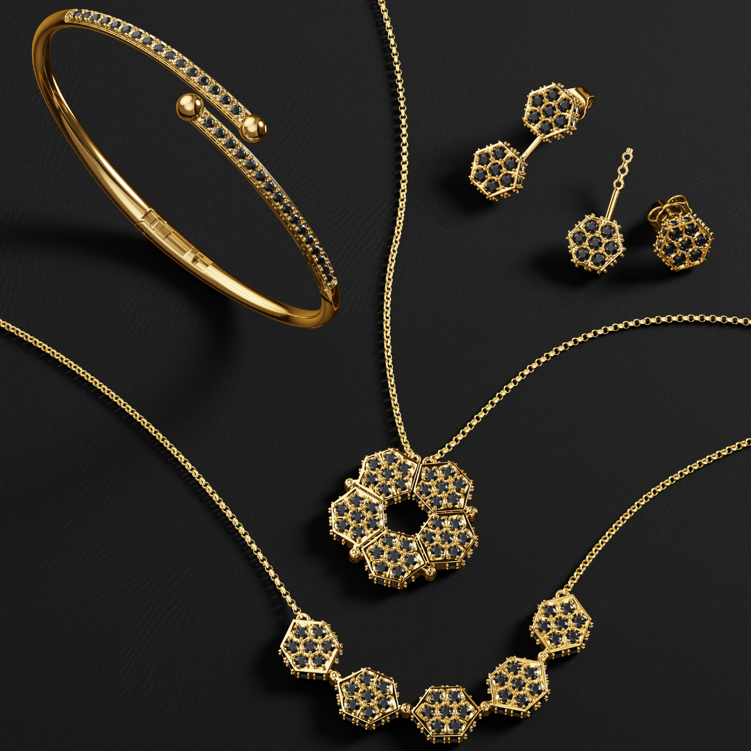 Honeycomb Necklace - 18K Gold Plated | 2-IN-1 Jewelry