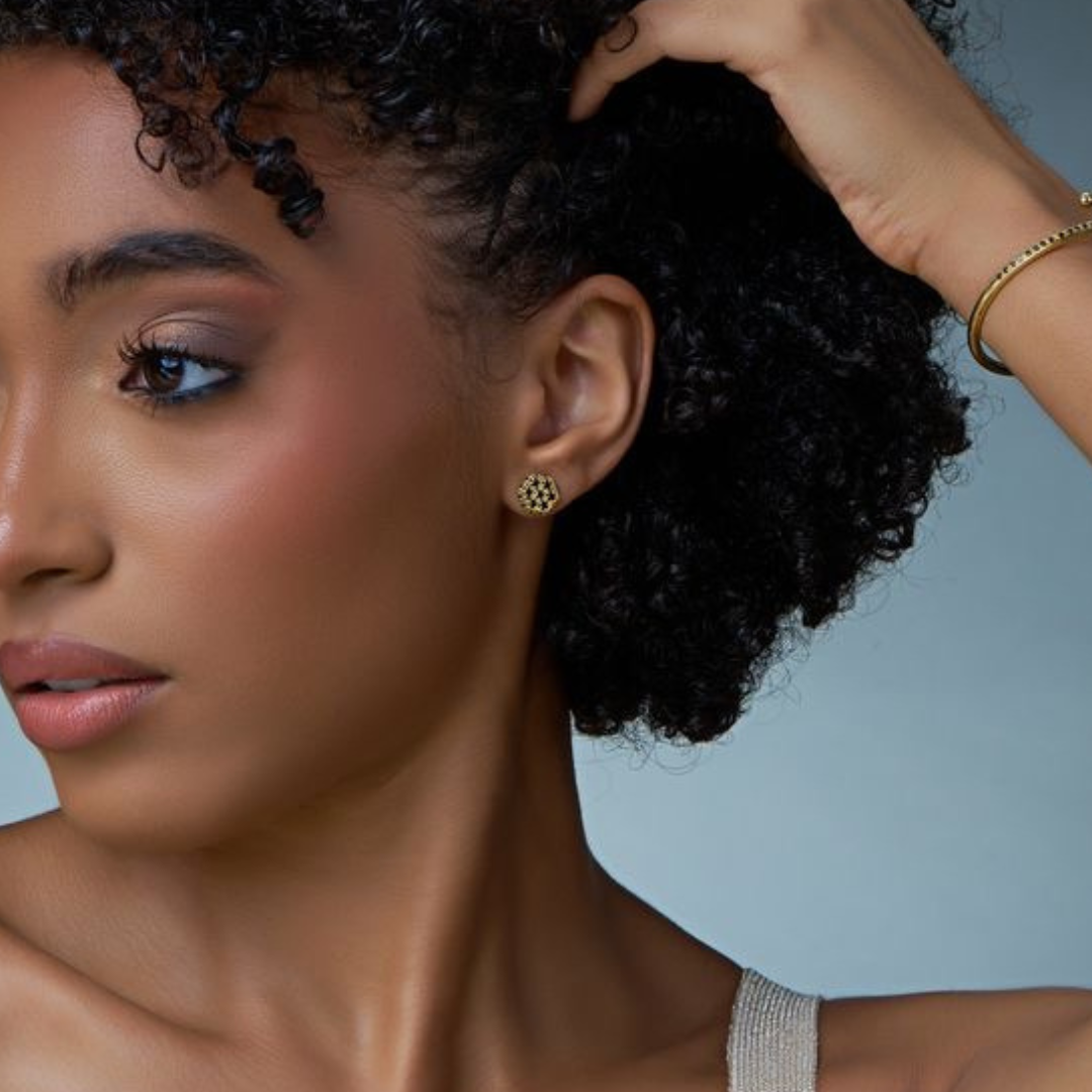 Honeycomb Ear Jacket - 18K Gold Plated | 3-IN-1 Jewelry