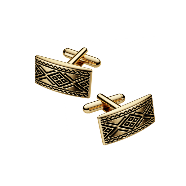 アクセサリー Preek, Gold Hand Cuff Dorze Tibeb Cufflink - 18K Gold Plated Cufflinks | Yenaé