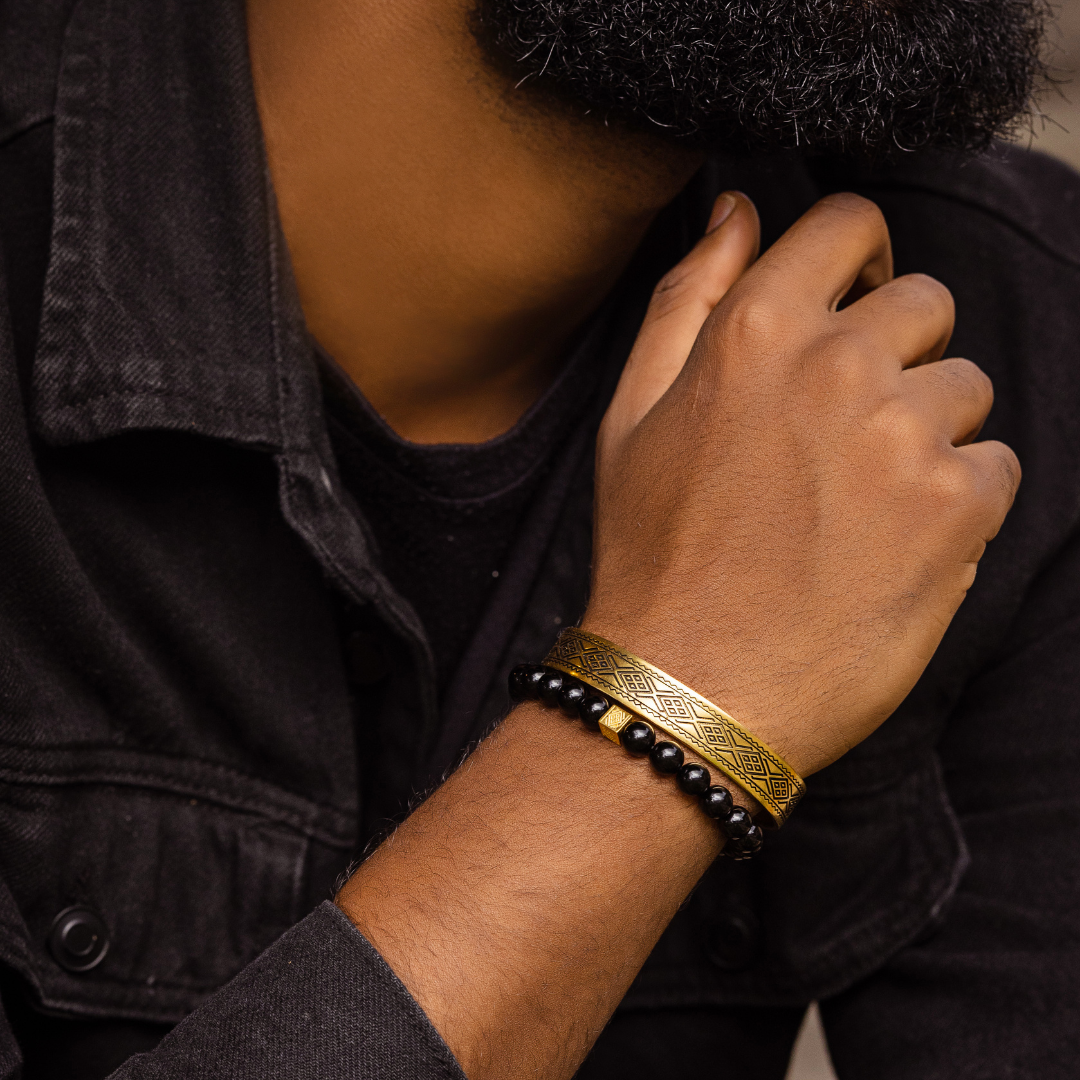 Dorze Tibeb Stackable Bead Bracelet - 18K Gold Plated