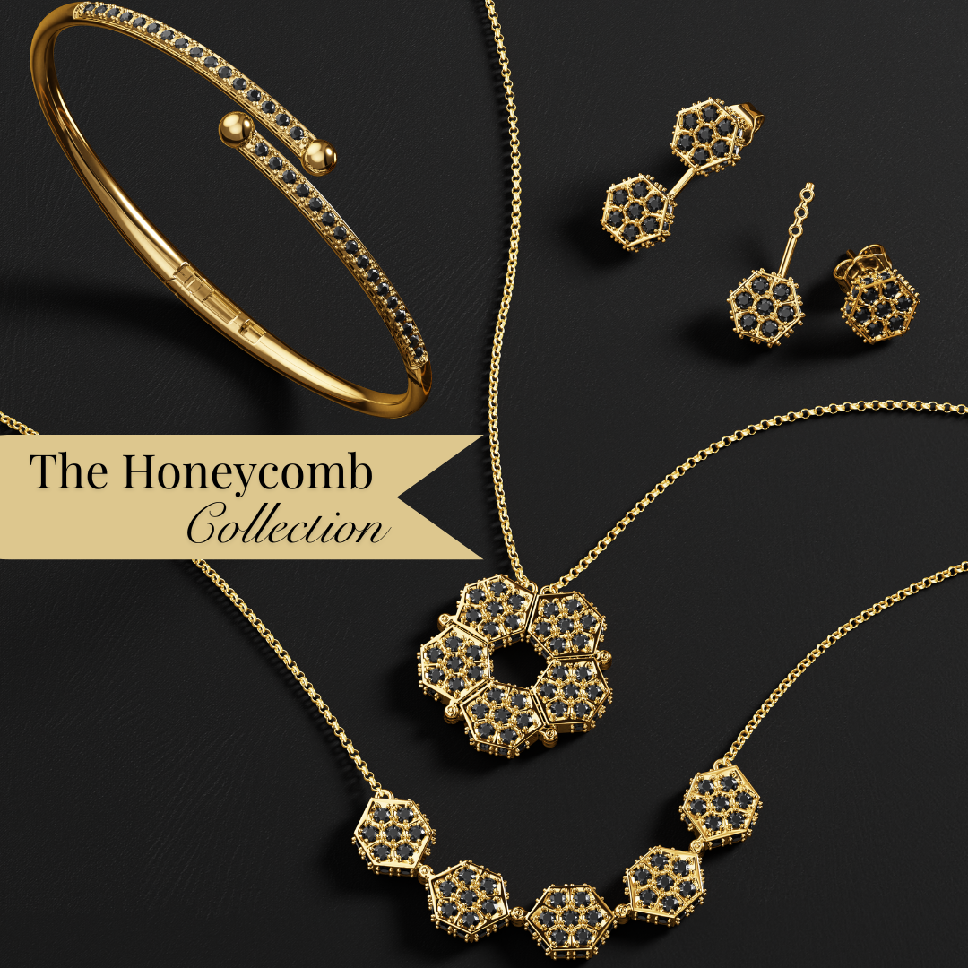 Honeycomb Necklace - 18K Gold Plated | 2-IN-1 Jewelry