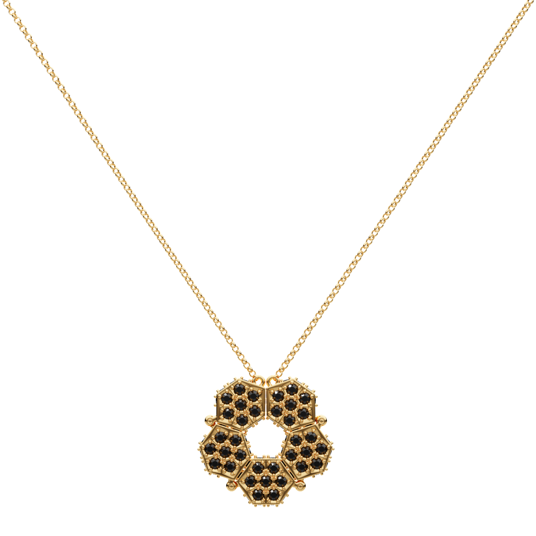 Honeycomb Necklace - 18K Gold Plated | 2-IN-1 Jewelry
