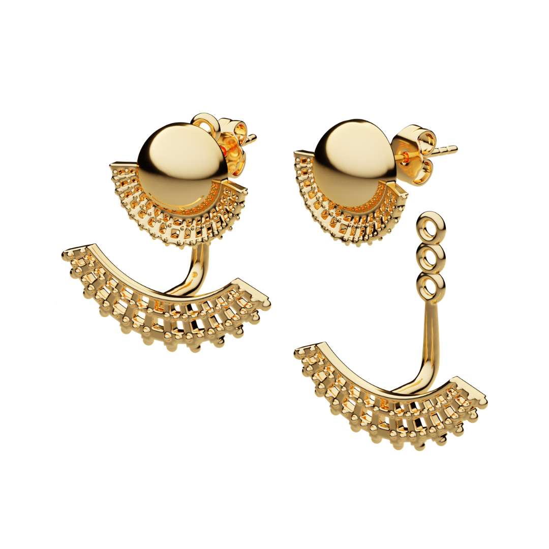 Tsirur Ear Jacket - 18K Gold Plated | 3-IN-1 Earring
