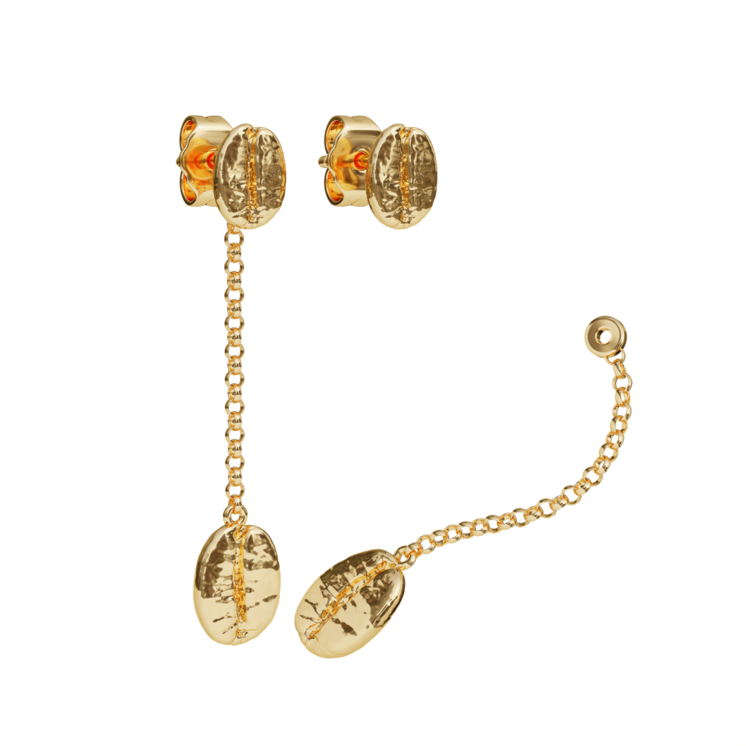 Buna Drop Stud Earring - 18K Gold Plated | 2-IN-1 Jewelry