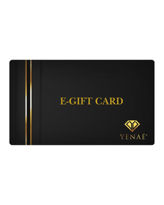 E-Gift Card on black card with gold lettering and YENAE logo