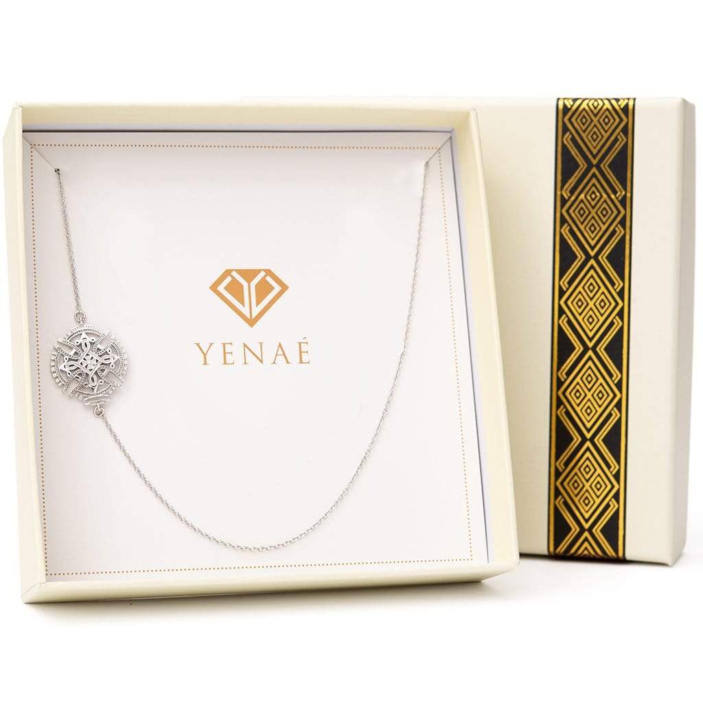 Yenaé Rhodium Plated Axum Cross Necklace in a Gift-ready Package