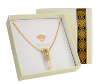 Yenaé Jewelry Collection 14 carat gold plated  semi-precious gemstone Woriro quartz necklace in a gift ready package.
